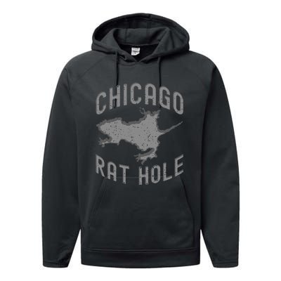 Chicago Rat Hole. Hilarious Souvenir From Chicago Funny Performance Fleece Hoodie