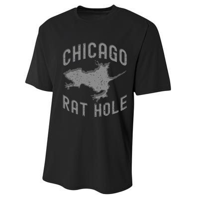 Chicago Rat Hole. Hilarious Souvenir From Chicago Funny Performance Sprint T-Shirt