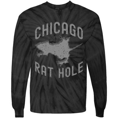 Chicago Rat Hole. Hilarious Souvenir From Chicago Funny Tie-Dye Long Sleeve Shirt