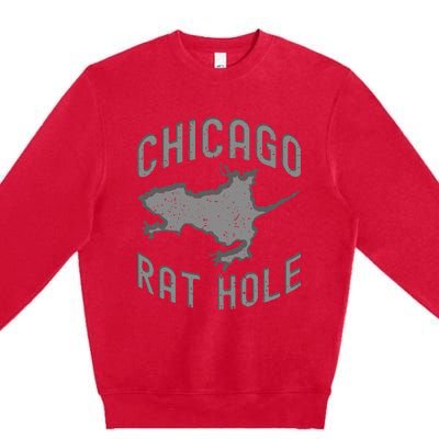 Chicago Rat Hole. Hilarious Souvenir From Chicago Funny Premium Crewneck Sweatshirt