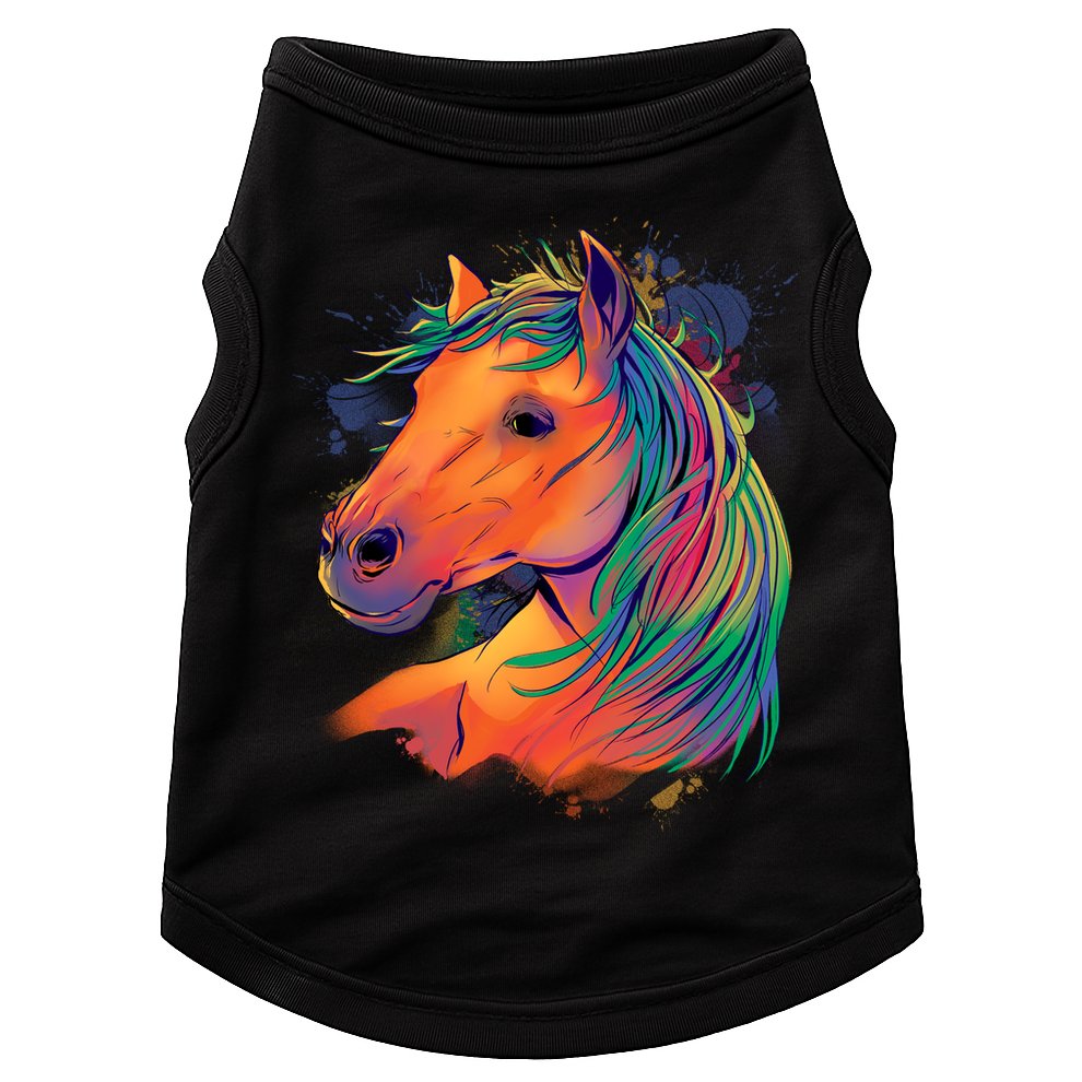 Colorful Rainbow Horse Doggie Tank