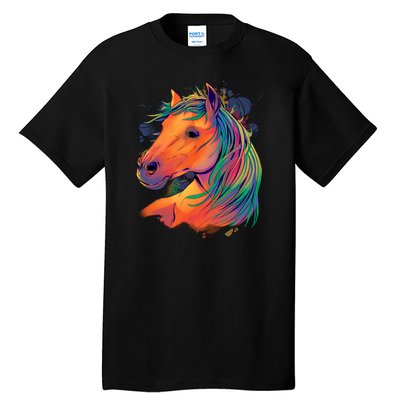 Colorful Rainbow Horse Tall T-Shirt