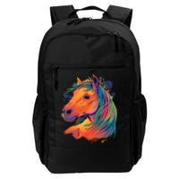 Colorful Rainbow Horse Daily Commute Backpack