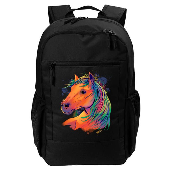 Colorful Rainbow Horse Daily Commute Backpack