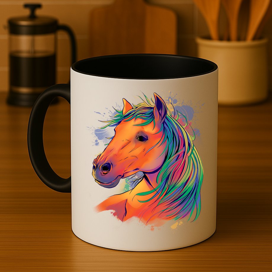 Colorful Rainbow Horse Mug
