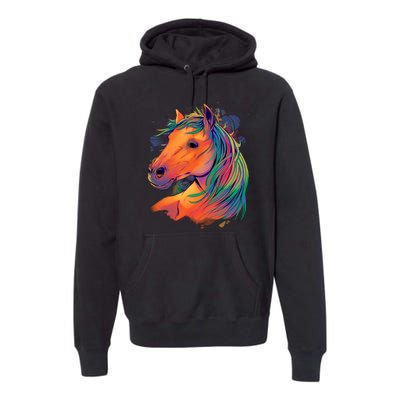 Colorful Rainbow Horse Premium Hoodie