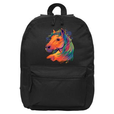 Colorful Rainbow Horse 16 in Basic Backpack