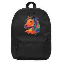 Colorful Rainbow Horse 16 in Basic Backpack