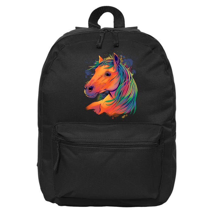 Colorful Rainbow Horse 16 in Basic Backpack