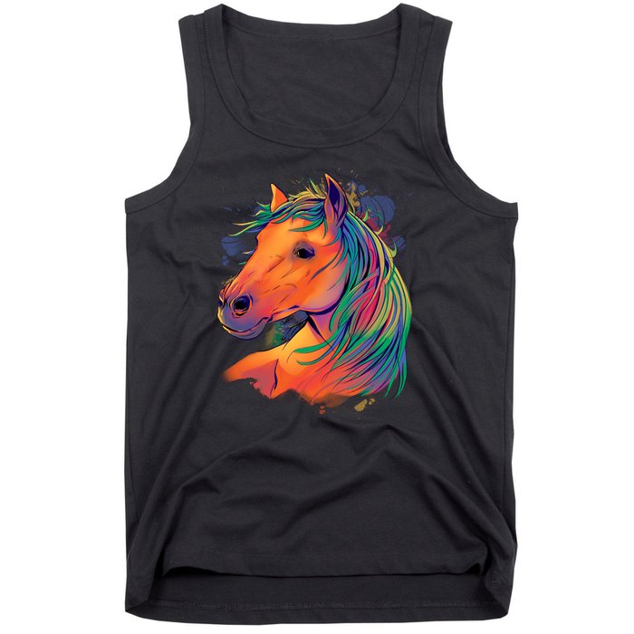 Colorful Rainbow Horse Tank Top