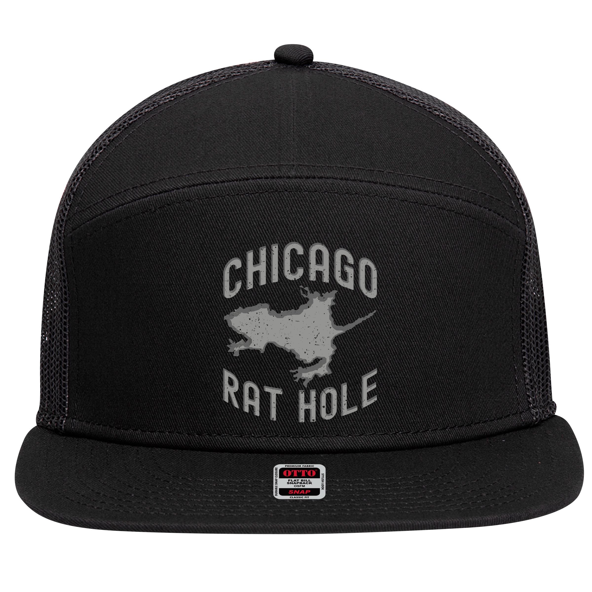 Chicago Rat Hole Hilarious Souvenir From Chicago Funny 7 Panel Mesh Trucker Snapback Hat