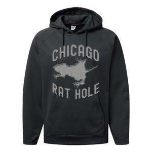 Chicago Rat Hole Hilarious Souvenir From Chicago Funny Performance Fleece Hoodie