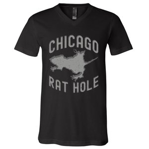 Chicago Rat Hole Hilarious Souvenir From Chicago Funny V-Neck T-Shirt