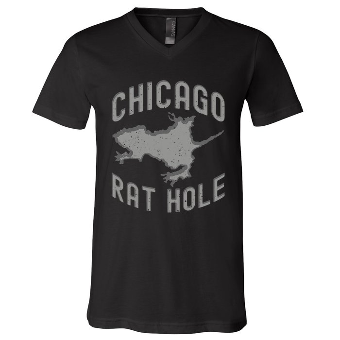 Chicago Rat Hole Hilarious Souvenir From Chicago Funny V-Neck T-Shirt