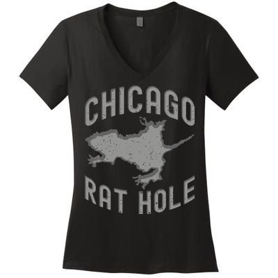 Chicago Rat Hole Hilarious Souvenir From Chicago Funny Women's V-Neck T-Shirt
