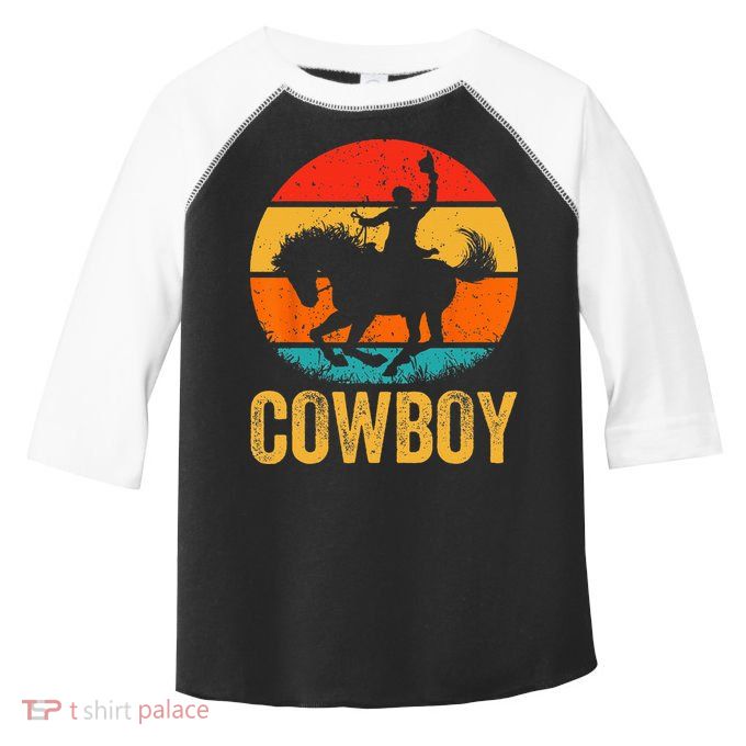 Cowboy Rodeo Horse Gifts Country Vintage Western Cowboy Toddler Fine Jersey T-Shirt
