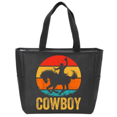 Cowboy Rodeo Horse Gifts Country Vintage Western Cowboy Zip Tote Bag