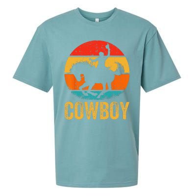 Cowboy Rodeo Horse Gifts Country Vintage Western Cowboy Sueded Cloud Jersey T-Shirt