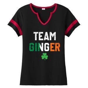 Cute Red Head Team Ginger St Patricks Day Green Irish Flag Funny Gift Ladies Halftime Notch Neck Tee