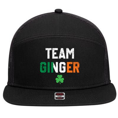 Cute Red Head Team Ginger St Patricks Day Green Irish Flag Funny Gift 7 Panel Mesh Trucker Snapback Hat