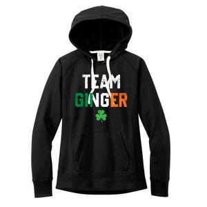 Cute Red Head Team Ginger St Patricks Day Green Irish Flag Funny Gift Women's Fleece Hoodie