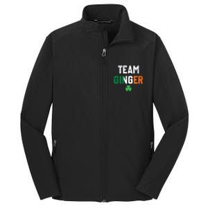 Cute Red Head Team Ginger St Patricks Day Green Irish Flag Funny Gift Core Soft Shell Jacket