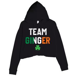 Cute Red Head Team Ginger St Patricks Day Green Irish Flag Funny Gift Crop Fleece Hoodie