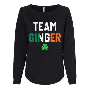 Cute Red Head Team Ginger St Patricks Day Green Irish Flag Funny Gift Womens California Wash Sweatshirt