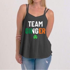 Cute Red Head Team Ginger St Patricks Day Green Irish Flag Funny Gift Women's Strappy Tank