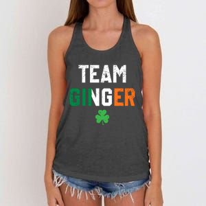 Cute Red Head Team Ginger St Patricks Day Green Irish Flag Funny Gift Women's Knotted Racerback Tank