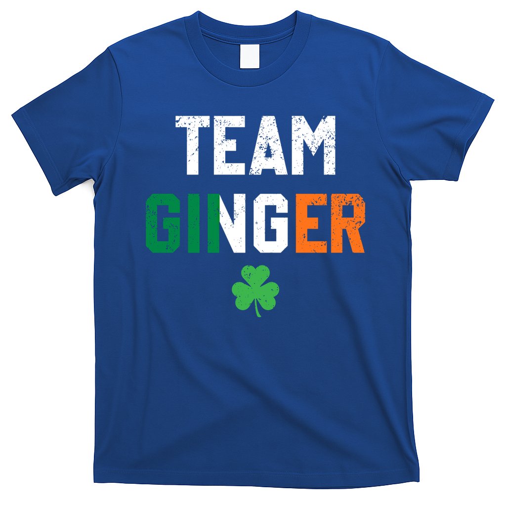 Cute Red Head Team Ginger St Patricks Day Green Irish Flag Funny Gift T-Shirt