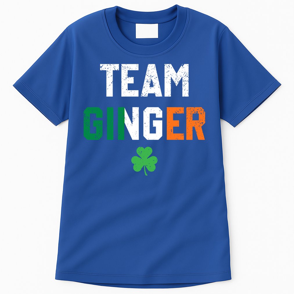 Cute Red Head Team Ginger St Patricks Day Green Irish Flag Funny Gift Tall T-Shirt