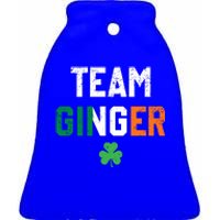 Cute Red Head Team Ginger St Patricks Day Green Irish Flag Funny Gift Ceramic Bell Ornament