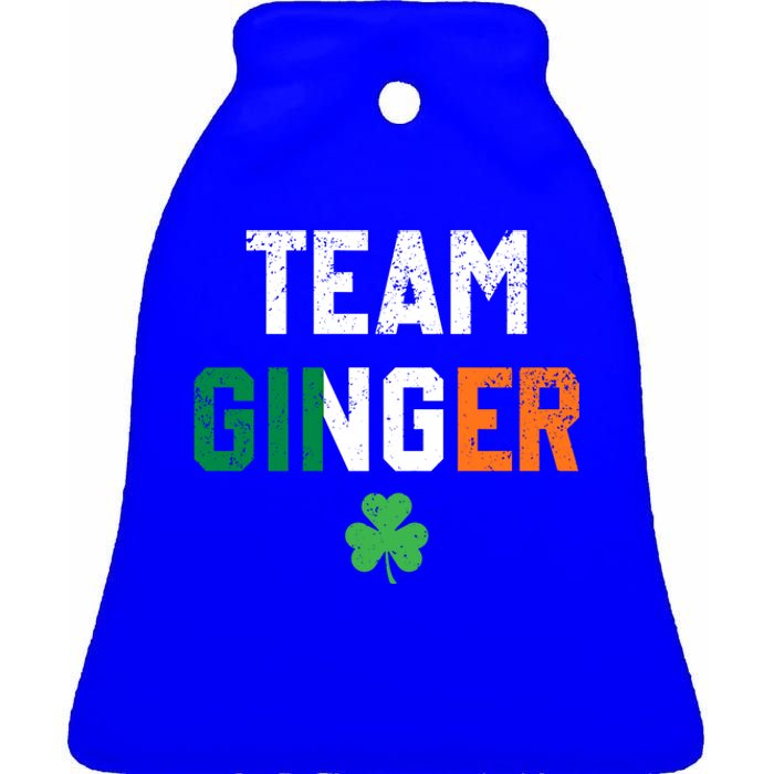 Cute Red Head Team Ginger St Patricks Day Green Irish Flag Funny Gift Ceramic Bell Ornament