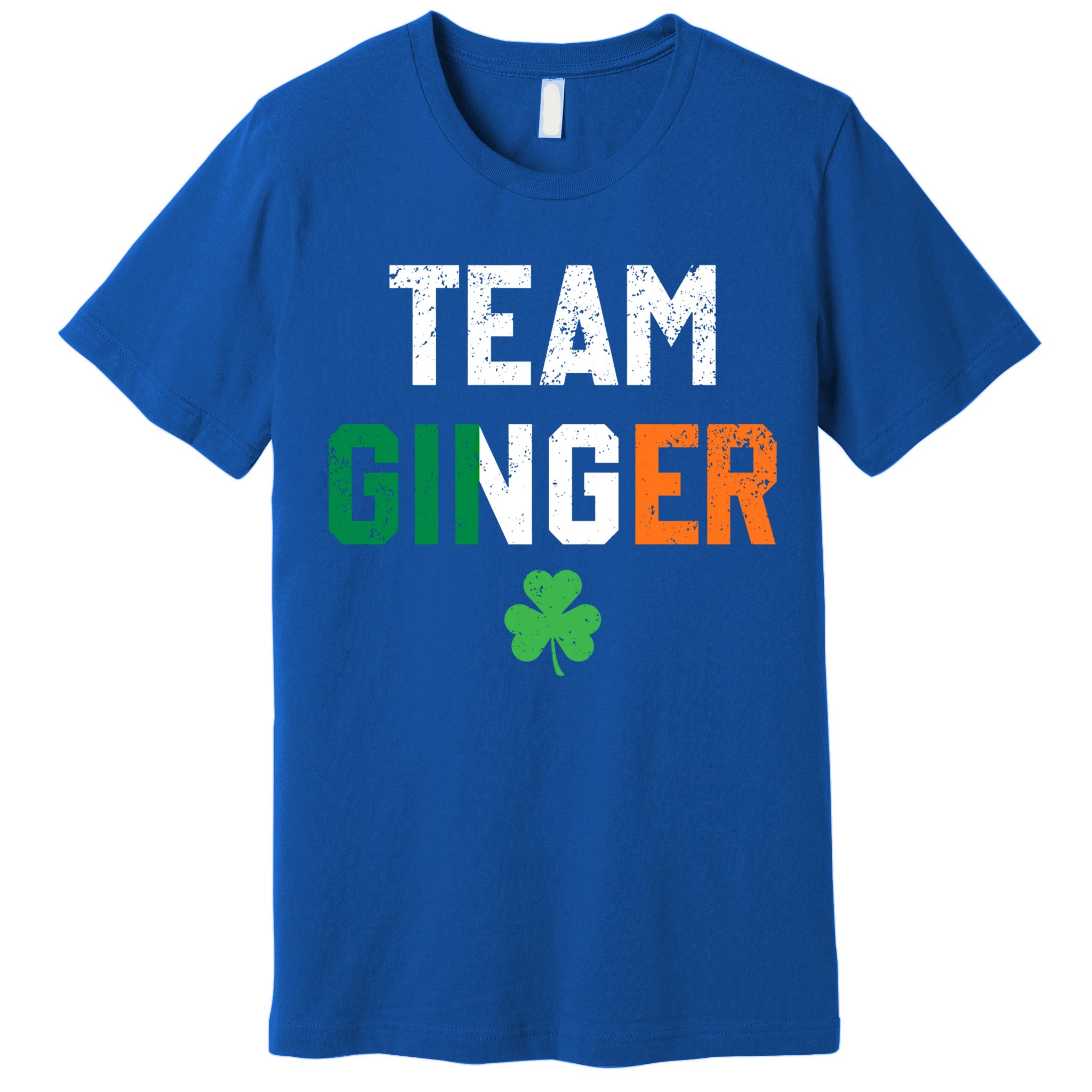 Cute Red Head Team Ginger St Patricks Day Green Irish Flag Funny Gift Premium T-Shirt
