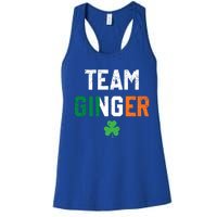 Cute Red Head Team Ginger St Patricks Day Green Irish Flag Funny Gift Women's Racerback Tank