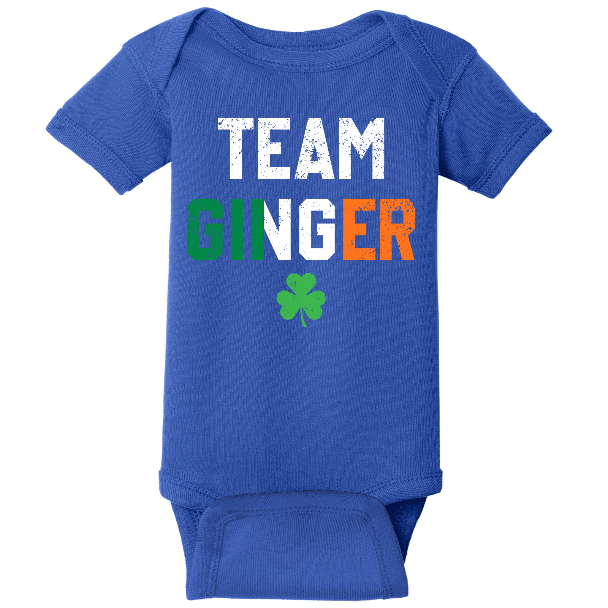 Cute Red Head Team Ginger St Patricks Day Green Irish Flag Funny Gift Baby Bodysuit