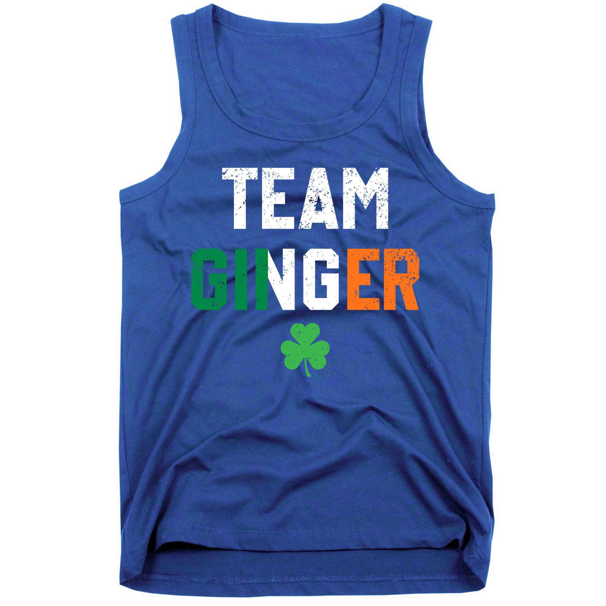Cute Red Head Team Ginger St Patricks Day Green Irish Flag Funny Gift Tank Top