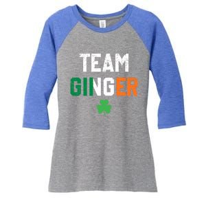 Cute Red Head Team Ginger St Patricks Day Green Irish Flag Funny Gift Women's Tri-Blend 3/4-Sleeve Raglan Shirt