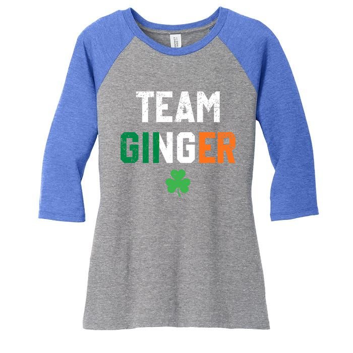 Cute Red Head Team Ginger St Patricks Day Green Irish Flag Funny Gift Women's Tri-Blend 3/4-Sleeve Raglan Shirt