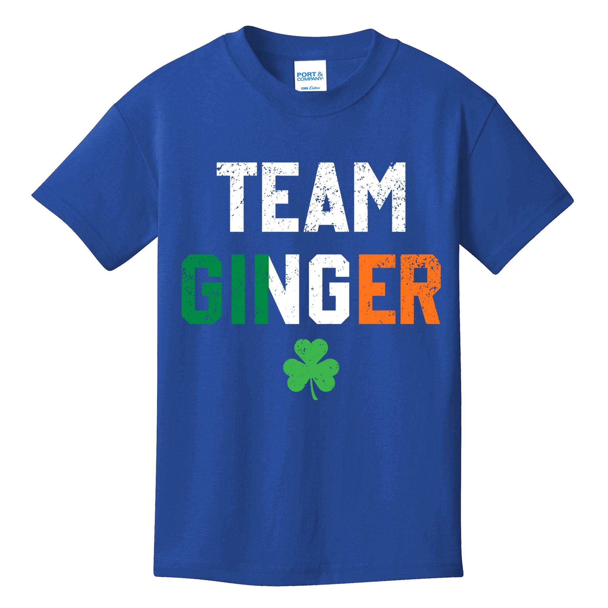 Cute Red Head Team Ginger St Patricks Day Green Irish Flag Funny Gift Kids T-Shirt