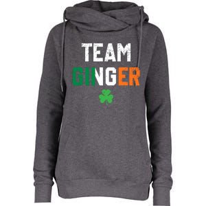 Cute Red Head Team Ginger St Patricks Day Green Irish Flag Funny Gift Womens Funnel Neck Pullover Hood