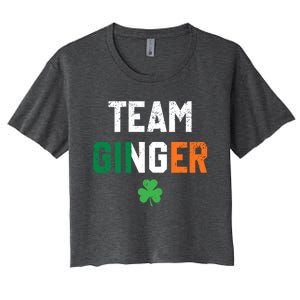 Cute Red Head Team Ginger St Patricks Day Green Irish Flag Funny Gift Women's Crop Top Tee