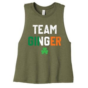 Cute Red Head Team Ginger St Patricks Day Green Irish Flag Funny Gift Women's Racerback Cropped Tank