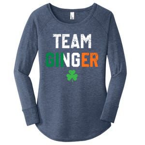 Cute Red Head Team Ginger St Patricks Day Green Irish Flag Funny Gift Women's Perfect Tri Tunic Long Sleeve Shirt