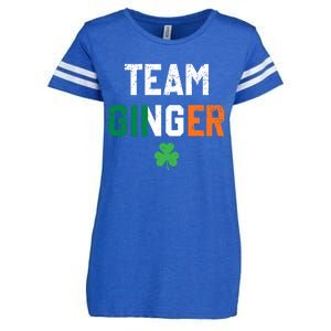 Cute Red Head Team Ginger St Patricks Day Green Irish Flag Funny Gift Enza Ladies Jersey Football T-Shirt