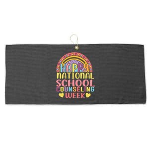 Cute Rainbow Happy National School Counseling Week Counselor Great Gift Large Microfiber Waffle Golf Towel