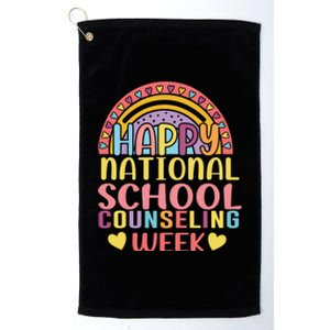 Cute Rainbow Happy National School Counseling Week Counselor Great Gift Platinum Collection Golf Towel