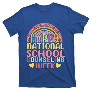 Cute Rainbow Happy National School Counseling Week Counselor Great Gift T-Shirt