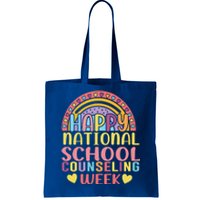 Cute Rainbow Happy National School Counseling Week Counselor Great Gift Tote Bag